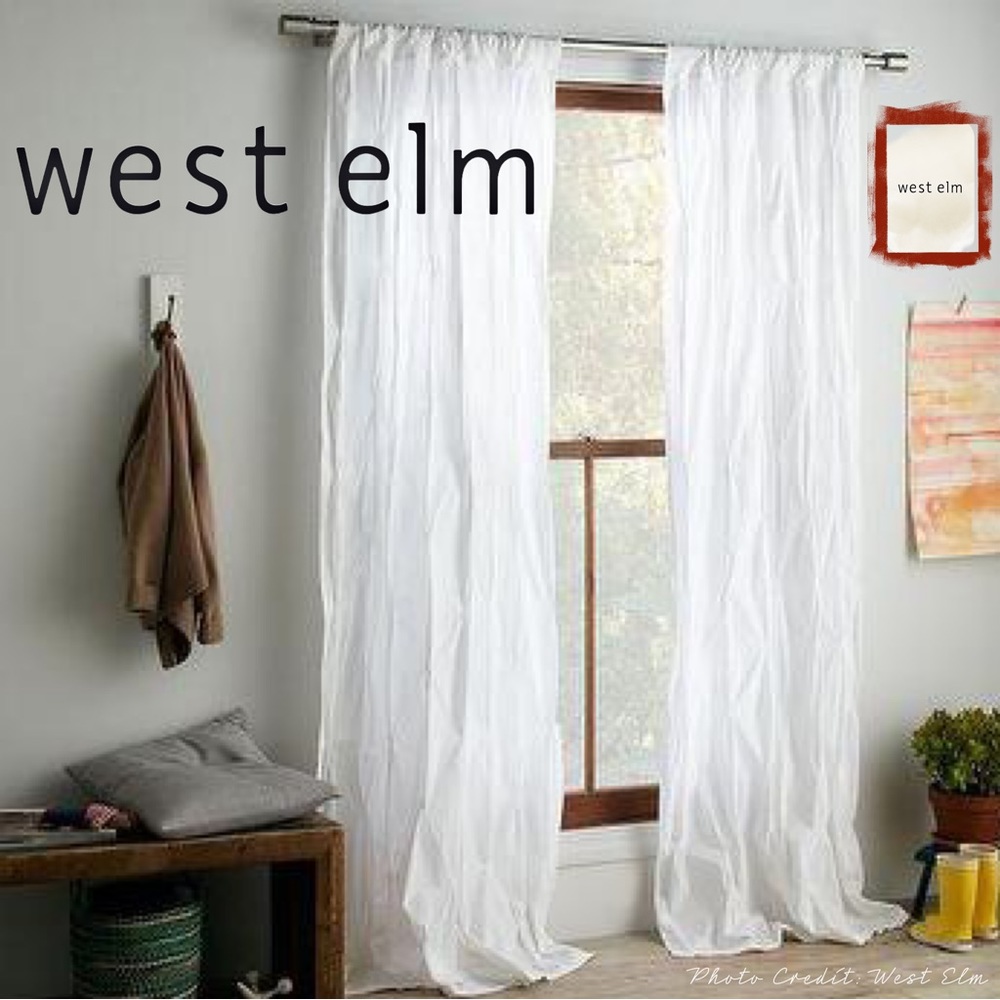 West Elm White Sheer Curtain